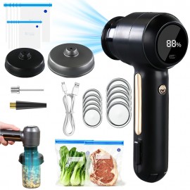 Electric Handheld Vacuum Sealer All-in-one Vacuum Sealing Kit Featuring Air-blowing, Inflation, And Vacuum Functions Includes 10 Reusable Vacuum Bags And 10 Mason Jar Lids Powerful And Compact Vacuum Sealing Device Perfect for Gifting
