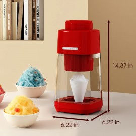 Electric Shaved Ice & Snow Cone Machine with Stainless Steel Blades | Ice Mold for Fluffy Hawaiian Ice, One-Button Operation, Includes Snow Cone Cup for Frozen Drinks & Treats, 120V Power Supply