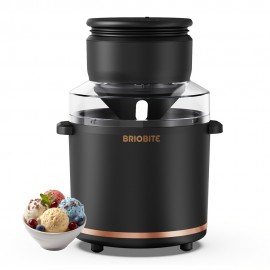 Rechargeable Electric Ice Cream Maker Machine - 1.1Qt (Lower Volume for Soft-Serve) with Double-Wall Insulated Bowl Suitable for Gelato, Milkshakes, Sorbet - Easy-Clean Base, Compact Ice Cream Maker for, Perfect for 3-4 Servings, Ideal Gift, black