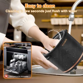 Rechargeable Electric Ice Cream Maker Machine - 1.1Qt (Lower Volume for Soft-Serve) with Double-Wall Insulated Bowl Suitable for Gelato, Milkshakes, Sorbet - Easy-Clean Base, Compact Ice Cream Maker for, Perfect for 3-4 Servings, Ideal Gift, black