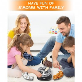 Electric S'mores Maker Flameless Indoor Marshmallow Roaster with 4 Roasting Sticks & 4 Trays - Tabletop Suitable for Movie Night, Camping Parties, for Ages - Compact S'mores Maker for Gifts (No Flame)