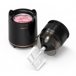 Compact Ice Cream Maker Machine with USB Charging - Rechargeable, Easy to Clean, Perfect for Homemade Ice Cream, Sorbet, Frozen Yogurt - Ideal Gift for Holidays - Black, Ice Cream Maker Machine, Holiday Gift Item, Sleek Appliance