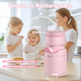 Ice Cream Maker - Rechargeable & Compact Electric Ice Cream Machine For Gelato, Milkshakes & Sorbet, Double-Insulated Bowl, Easy To Clean, Perfect For 1-2 Servings, Pink
