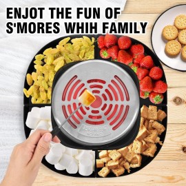 Electric S'mores Maker | Tabletop Indoor Flameless Marshmallow Roaster with 4 Roasting Sticks and 4 Trays, Movie Night Supplies