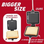 4pcs Campfire Pie Iron & Sandwich Maker - Large Cast Iron Portable Outdoor Cookstove Suitable for Camping, Thickened Handle & Storage Bag Included - Campfire Cooking Equipment for Grilling, Pie Maker, Sandwich Press