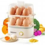 12-Egg Capacity Electric Egg Cooker with One- Operation & Auto Shut-Off, Rapid Boiler for 12 Eggs/6 Eggs & Veggies, 2-Tier Modes, Anti-Scald Handle, for home, RV, Travel - Suitable for Hard/Soft Boiled Eggs, Dumplings