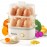 12-Egg Capacity Electric Egg Cooker with One- Operation & Auto Shut-Off, Rapid Boiler for 12 Eggs/6 Eggs & Veggies, 2-Tier Modes, Anti-Scald Handle, for home, RV, Travel - Suitable for Hard/Soft Boiled Eggs, Dumplings