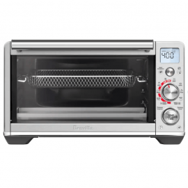 Breville - Smart Oven Air Fryer Compact, 0.5 Cubic Feet Toaster Oven - Brushed Stainless Steel, Compact Air Fryer Toaster Oven, Adjustable Temperature,convenient countertop oven, Kitchen oven equipment