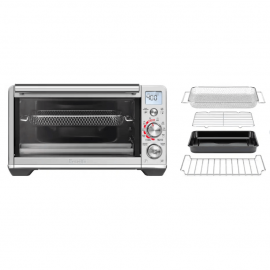 Breville - Smart Oven Air Fryer Compact, 0.5 Cubic Feet Toaster Oven - Brushed Stainless Steel, Compact Air Fryer Toaster Oven, Adjustable Temperature,convenient countertop oven, Kitchen oven equipment