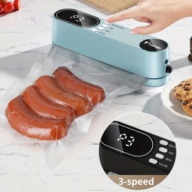 A Portable Rechargeable USB Vacuum Sealer with Three Adjustable Suction Levels And Multiple Usage Modes, Designed for Storing Snacks, Candies, And in Plastic Bags, Making It Convenient for Both Travel And Home Use