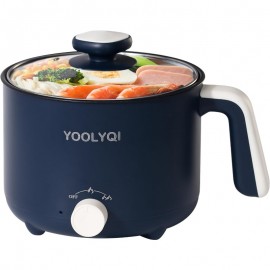 Portable Electric Mini Ramen Cooker with 2-Temp Settings (300W/600W) & Auto Shut-Off - 50.72oz Non-Stick Pot Suitable for Ramen/Noodles/Soup/Oatmeal - Compact for Dorm, Office, Travel - Ideal Gift for Small Kitchens