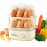 12-Egg Capacity Electric Egg Cooker with One- Operation & Auto Shut-Off, Rapid Boiler for 12 Eggs/6 Eggs & Veggies, 2-Tier Modes, Anti-Scald Handle, Compact for RV/Travel/Home - One Button Multi- Maker
