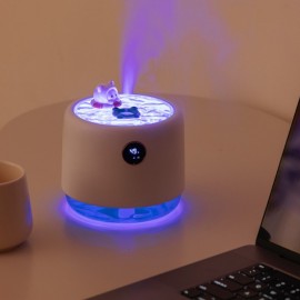 Bedroom Humidifier with Digital Display And Three-Color Night Light, Cool Mist Humidifier, 11 Hours Working Time, Essential Oil Diffuser, Perfect for Large Bedrooms, Living Rooms, Offices, Perfect Christmas Gifts