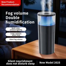 Humidifier, Large Fog Volume, Mute, Large Capacity, Colorful Light Atmosphere, New Spray Technology/double Nozzle Design/cross Spray/three Spray Modes, USB Charging, Suitable for Office, Bedroom, Study, Living Room, Christmas and New Year Gifts