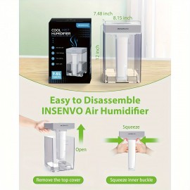 1.98gal Large-capacity Humidifier, Gray, Three-stage Atomization Gear, Suitable for Different Rooms, Timed Shutdown And Energy Saving, Easy to Clean And Maintain, Suitable for Office, Bedroom, Living Room, Apartment, Humidifiers for Bedroom Large