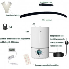 Humidifier for plants Reptile fogger 4L Dual Tank Mode and Dual Probes with Constant Humidity Setting 35H Runtime Remote Control for Reptile Terrariums and Indoor Houseplants