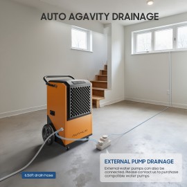 Dehumidifier for Basements, 305 Pint, 9000 Sqft Large Spaces, 38 Gallon/Day.Grade Dehumidifiers, 24H Timer, Continuous Dehumidification, Auto Defrost.