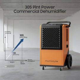 Dehumidifier for Basements, 305 Pint, 9000 Sqft Large Spaces, 38 Gallon/Day.Grade Dehumidifiers, 24H Timer, Continuous Dehumidification, Auto Defrost.
