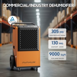 Dehumidifier for Basements, 305 Pint, 9000 Sqft Large Spaces, 38 Gallon/Day.Grade Dehumidifiers, 24H Timer, Continuous Dehumidification, Auto Defrost.