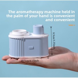 Portable Essential Oil Diffuser with Mineral Water Bottle Tank - USB- Diffusers Suitable for Home, Travel, Office - Quiet Operation, Low Voltage (<36V), Top-Fill Design & Auto Shut-Off (Grey/Blue)