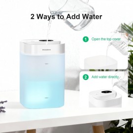 4.5L Cool Mist Humidifier for Bedroom Baby Nursery and Plants Ultrasonic Silent with Aroma Diffuser Multi-Color LED Night Light Leak-Proof and Easy to Clean