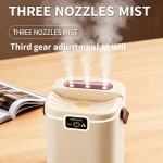 3-Nozzle Silent LED Night Light Humidifier with 3 Mist Levels & 67.63oz Large Water Tank - USB Powered, Quiet Operation, Ideal for Bedroom, Dorm, Home Decor - Modern Aesthetic, Auto Shut-Off, 36V/36V Operation, Suitable for All Room Types