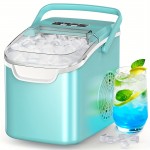 Countertop Ice Makers, Portable Machines with Handles, Self-Cleaning Features, Producing 26.5 Lbs of Ice in 24 Hours, Ready in 6 Minutes with 9 Ice Cubes, Including an Ice Scoop And Basket, Suitable for Home, Office, Or Kitchen Use.