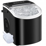 Countertop Ice Maker With Handle | Produces 26 Pounds Of Ice Within 24 Hours, Makes 9 Ice Cubes In 6 Minutes, Portable with Basket and Ice Scoop, Suitable for Malls/Warehouses/Offices