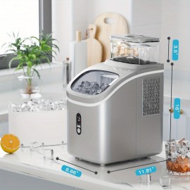 Countertop Ice Machine, with a 1.5 Liter Removable Water Tank, 24 Hours Timer, Automatic Cleaning Function, Up to 35 Pounds of Ice Every Day, 9/ 6-13 Minutes, Portable Ice Maker, Summer Is Cool, Smoothies, Visible Cistern, Holiday Gifts, Outdoor