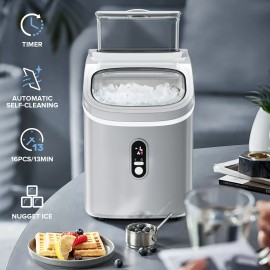 Countertop Ice Machine, with a 1.5 Liter Removable Water Tank, 24 Hours Timer, Automatic Cleaning Function, Up to 35 Pounds of Ice Every Day, 9/ 6-13 Minutes, Portable Ice Maker, Summer Is Cool, Smoothies, Visible Cistern, Holiday Gifts, Outdoor