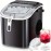 Ice Maker Countertop, Portable Ice Machine with Carry Handle, Self-Cleaning Ice Makers with Basket and Scoop, 9 Cubes in 6 Mins, 26 lbs per Day, Suitable for Homes, Kitchens, RVs, Parties, Bar, Office, Camping
