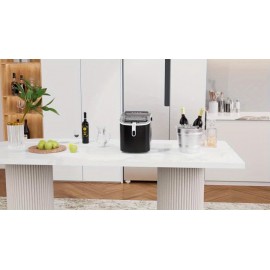 Countertop Ice Maker, 9 Ice Cubes in 6 Mins, 26.5Lbs/ 24H Self-Cleaning Portable Ice Machine with 2 Sizes(S/ L), for Home/ Kitchen/ RV, Green/ Black/ White