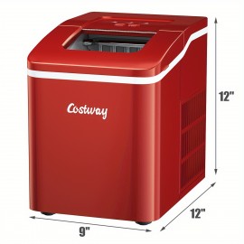 Multigot Portable Ice Maker Machine Countertop 26Lbs/24H Self-cleaning w/ Scoop Red