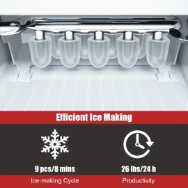 Multigot Portable Ice Maker Machine Countertop 26Lbs/24H Self-cleaning w/ Scoop Red