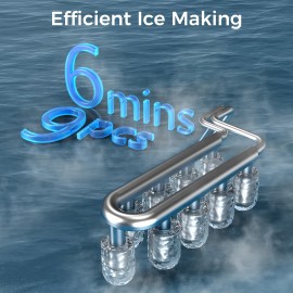 Ice Maker Machine 9 Cubes In 6 Mins 2 Sizes Of Bullet Ice For Home Kitchen Camping RV, Smart Touch Low Noise Home Travelling Portable, Self-Cleaning Ice Machine 26.5lbs In 24Hrs