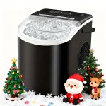 Countertop Ice Maker with Handle, Produces 26 Pounds Of Ice Within 24 Hours And 9 Ice Cubes In 7 Minutes. Portable Ice Maker Includes Ice Basket And Scoop, Suitable for Home/kitchen/camping/apartment Use.