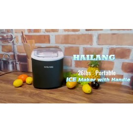 Countertop Ice Maker with Handle, Produces 26 Pounds Of Ice Within 24 Hours And 9 Ice Cubes In 7 Minutes. Portable Ice Maker Includes Ice Basket And Scoop, Suitable for Home/kitchen/camping/apartment Use.