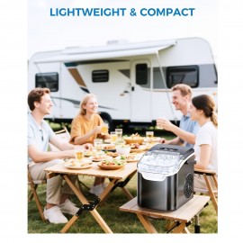 35Lbs Nugget Ice Maker And 27Lbs Bullet Ice Maker, Soft Chewable Crushed Ice Maker Machine, Portable Ice Maker Countertop, 9 Bullet Ice Cubes In 6-9 Mins, Auto-Cleaning Portable Ice Maker With Basket And Scoo, For Home/Kitchen/Camping/RV