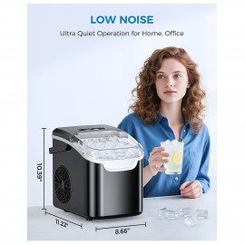 35Lbs Nugget Ice Maker And 27Lbs Bullet Ice Maker, Soft Chewable Crushed Ice Maker Machine, Portable Ice Maker Countertop, 9 Bullet Ice Cubes In 6-9 Mins, Auto-Cleaning Portable Ice Maker With Basket And Scoo, For Home/Kitchen/Camping/RV
