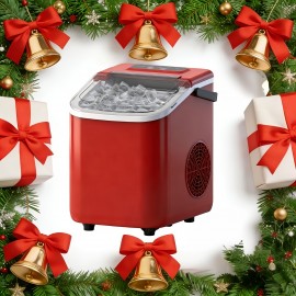 30 Pound Bullet Ice Machine | Portable Countertop Ice Maker, Produces 9pcs Of Ice In 6 Minutes, Automatic Cleaning For Baskets And Spoons, One-Click Operation For Campings