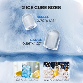 Countertop Ice Maker Machine with Handle | 26lbs Per Day, 9 Ice Cubes Ready in 6 Minutes, Auto Cleaning, Portable with Basket and Scoop for Home Kitchen Camping RV