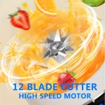 2-in-1 Multifunctional Juicer Cup with 12 Stainless Steel Blades, Powerful Motor for Quick Juicing, Portable and Convenient for Kitchen or Outdoor Use, Type-C Fast Charging, Long Battery Life