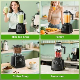 Kitchen Mixer, Smoothie Blender with 2400W/1000W Powerful Motor and Grinder Combo, 25000 RPM, 68oz (Approx. 1.9kg) BPA-Free Jug Included, 2 Containers for Countertop Use – Perfect Ice Crushing & Juicing