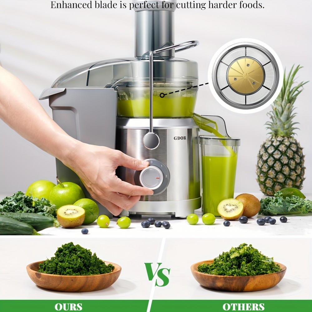 GDOR 600W Compact Centrifugal Juicer For Fruits And Vegetables Space-Saving Design For Healthy Living, Dual Speed, 2.5