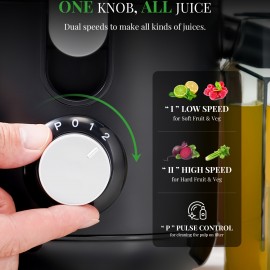 GDOR 600W Compact Centrifugal Juicer For Fruits And Vegetables Space-Saving Design For Healthy Living, Dual Speed, 2.5