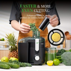 GDOR 600W Compact Centrifugal Juicer For Fruits And Vegetables Space-Saving Design For Healthy Living, Dual Speed, 2.5