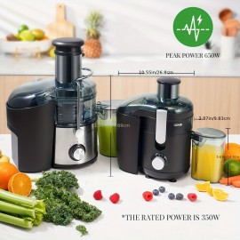 GDOR 600W Compact Centrifugal Juicer For Fruits And Vegetables Space-Saving Design For Healthy Living, Dual Speed, 2.5