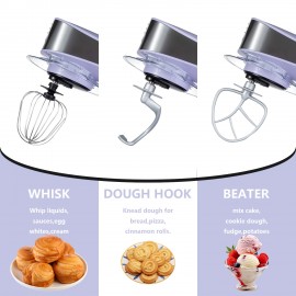 1PC Stand Mixers,6-in-1 6-speed with Pulse Button, Accessories 6.3QT Stainless Steel Bowl, Mixer, Dough Hook, Egg Beater, Spatula, Juicer Accessories, Meat Grinder Accessories and Noodle Pressing Accessories,Purple