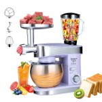 1PC Stand Mixers,6-in-1 6-speed with Pulse Button, Accessories 6.3QT Stainless Steel Bowl, Mixer, Dough Hook, Egg Beater, Spatula, Juicer Accessories, Meat Grinder Accessories and Noodle Pressing Accessories,Purple