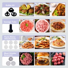 1PC Stand Mixers,6-in-1 6-speed with Pulse Button, Accessories 6.3QT Stainless Steel Bowl, Mixer, Dough Hook, Egg Beater, Spatula, Juicer Accessories, Meat Grinder Accessories and Noodle Pressing Accessories,Purple